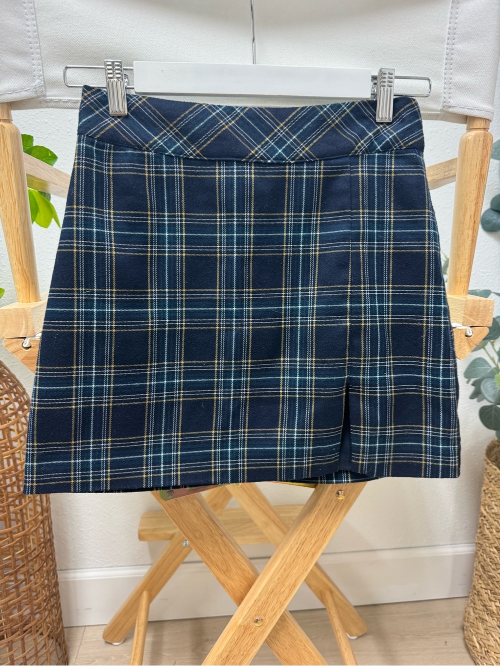 Forever 21 Navy Plaid Mini Skirt